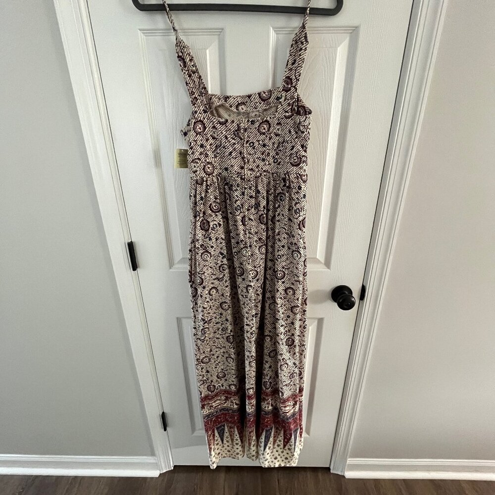 Vintage Paisley Lanz Maxi Dress with Pockets and Adjustable Straps